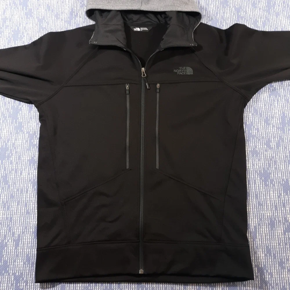 The North Face Jacket Hooded Mens Large Black Full Zip Outdoor